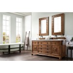 Mykonos 72" Double Vanity Cabinet, Cinnamon, w/ 3 CM Classic White Quartz Top