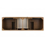 Mykonos 72" Double Vanity Cabinet, Cinnamon, w/ 3 CM Classic White Quartz Top