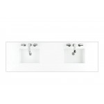 Mykonos 72" Double Vanity Cabinet, Cinnamon, w/ 3 CM Classic White Quartz Top