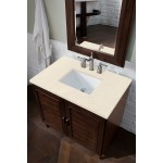 Portland 36" Single Vanity Burnished Mahogany w/ 3 CM Eternal Marfil Quartz Top