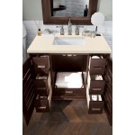 Portland 36" Single Vanity Burnished Mahogany w/ 3 CM Eternal Marfil Quartz Top