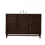 Portland 48" Single Vanity Mahogany w/3 CM Arctic Fall Solid Surface Top