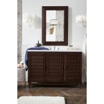 Portland 48" Single Vanity Mahogany w/3 CM Arctic Fall Solid Surface Top