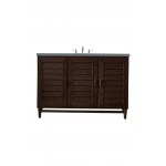 Portland 48" Single Vanity, Burnished Mahogany, w/ 3 CM Cala Blue Quartz Top