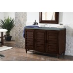 Portland 48" Single Vanity, Burnished Mahogany, w/ 3 CM Cala Blue Quartz Top