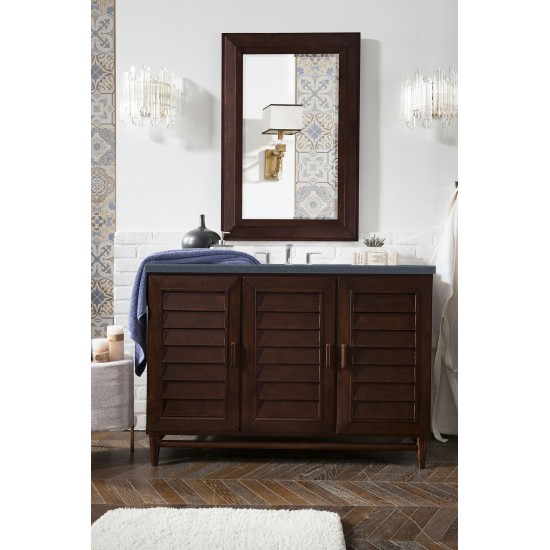 Portland 48" Single Vanity Mahogany w/3 CM Charcoal Soapstone Quartz Top