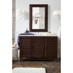 Portland 48" Single Vanity Burnished Mahogany w/ 3 CM Eternal Marfil Quartz Top