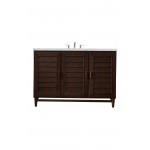 Portland 48" Single Vanity Burnished Mahogany w/ 3 CM Ethereal Noctis Quartz Top