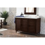 Portland 48" Single Vanity Burnished Mahogany w/ 3 CM Ethereal Noctis Quartz Top