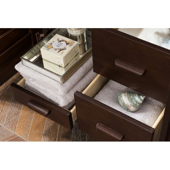 Portland 48" Single Vanity Burnished Mahogany w/ 3 CM Eternal Serena Quartz Top