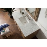 Portland 48" Single Vanity Whitewashed Walnut w/ 3 CM Carrara Marble Top