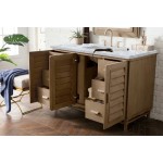 Portland 48" Single Vanity Whitewashed Walnut w/ 3 CM Carrara Marble Top