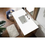 Portland 48" Single Vanity Whitewashed Walnut, w/ 3 CM Classic White Quartz Top