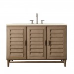 Portland 48" Single Vanity Whitewashed Walnut, w/ 3 CM Eternal Marfil Quartz Top