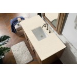 Portland 48" Single Vanity Whitewashed Walnut, w/ 3 CM Eternal Marfil Quartz Top