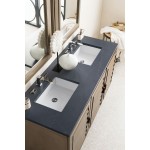 Portland 60" Double Vanity Walnut w/3 CM Charcoal Soapstone Quartz Top
