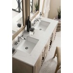 Portland 60" Double Vanity Whitewashed Walnut w/ 3 CM Jasmine Pearl Quartz Top