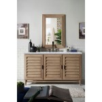 Portland 60" Single Vanity Whitewashed Walnut w/ 3 CM Carrara Marble Top