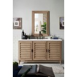 Portland 60" Single Vanity Whitewashed Walnut, w/ 3 CM Classic White Quartz Top