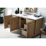 Portland 60" Single Vanity Whitewashed Walnut, w/ 3 CM Classic White Quartz Top