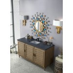 Portland 60" Single Vanity Walnut w/3 CM Charcoal Soapstone Quartz Top