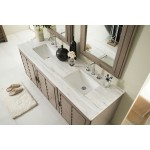 Portland 72" Double Vanity Walnut w/3 CM Arctic Fall Solid Surface Top