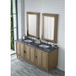 Portland 72" Double Vanity Walnut w/3 CM Charcoal Soapstone Quartz Top