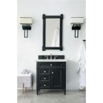 Brittany 30" Single Vanity, Black Onyx, w/ 3 CM Ethereal Noctis Quartz Top