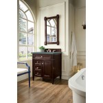 Brittany 30" Single Vanity, Burnished Mahogany, w/ 3 CM Cala Blue Quartz Top