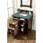 Brittany 30" Single Vanity, Burnished Mahogany, w/ 3 CM Cala Blue Quartz Top