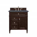 Brittany 30" Single Vanity Mahogany w/3 CM Charcoal Soapstone Quartz Top