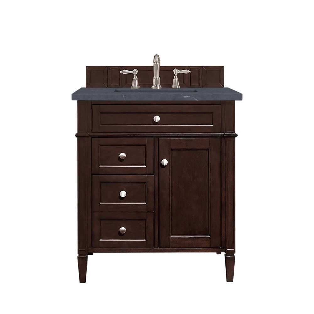 Brittany 30" Single Vanity Mahogany w/3 CM Charcoal Soapstone Quartz Top Brittany 30" Single Vanity Mahogany w/3 CM Charcoal Soapstone Quartz Top