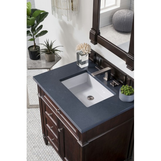 Brittany 30" Single Vanity Mahogany w/3 CM Charcoal Soapstone Quartz Top