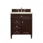 Brittany 30" Single Vanity Burnished Mahogany w/ 3 CM Eternal Marfil Quartz Top