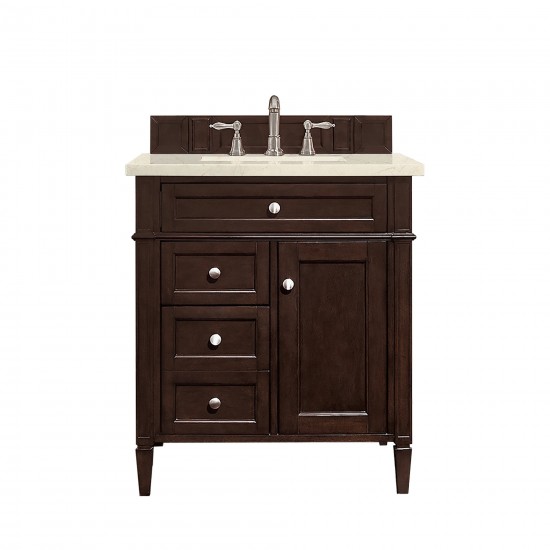 Brittany 30" Single Vanity Burnished Mahogany w/ 3 CM Eternal Marfil Quartz Top