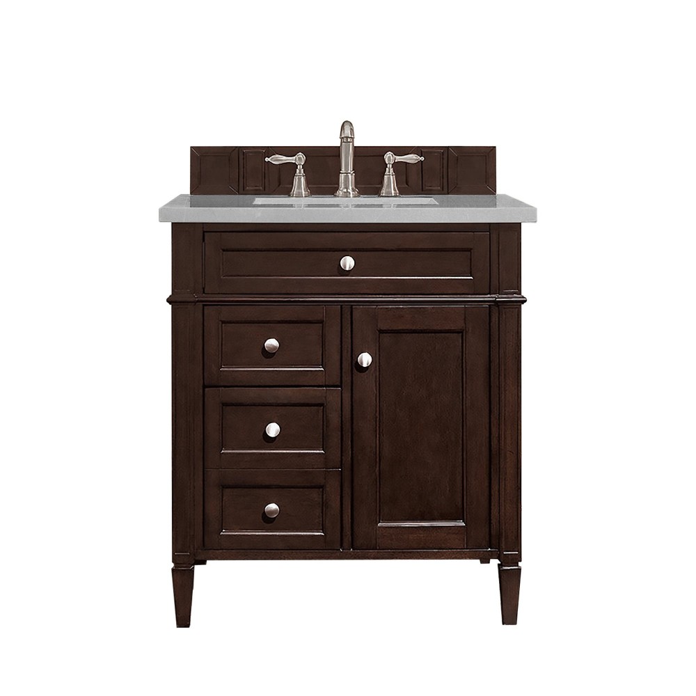 Brittany 30" Single Vanity Burnished Mahogany w/ 3 CM Eternal Serena Quartz Top