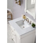 Brittany 30" Single Vanity Bright White w/ 3 CM Eternal Jasmine Pearl Quartz Top