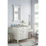 Brittany 30" Single Vanity, Bright White, w/ 3 CM Eternal Serena Quartz Top