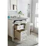 Brittany 30" Single Vanity, Bright White, w/ 3 CM Eternal Serena Quartz Top