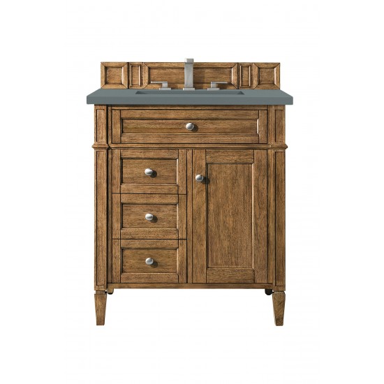 Brittany 30" Single Vanity, Saddle Brown, w/ 3 CM Cala Blue Quartz Top