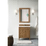 Brittany 30" Single Vanity, Saddle Brown, w/ 3 CM Classic White Quartz Top