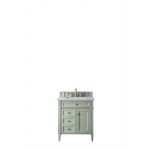 Brittany 30" Single Vanity, Sage Green w/ 3 CM Arctic Fall Solid Surface Top