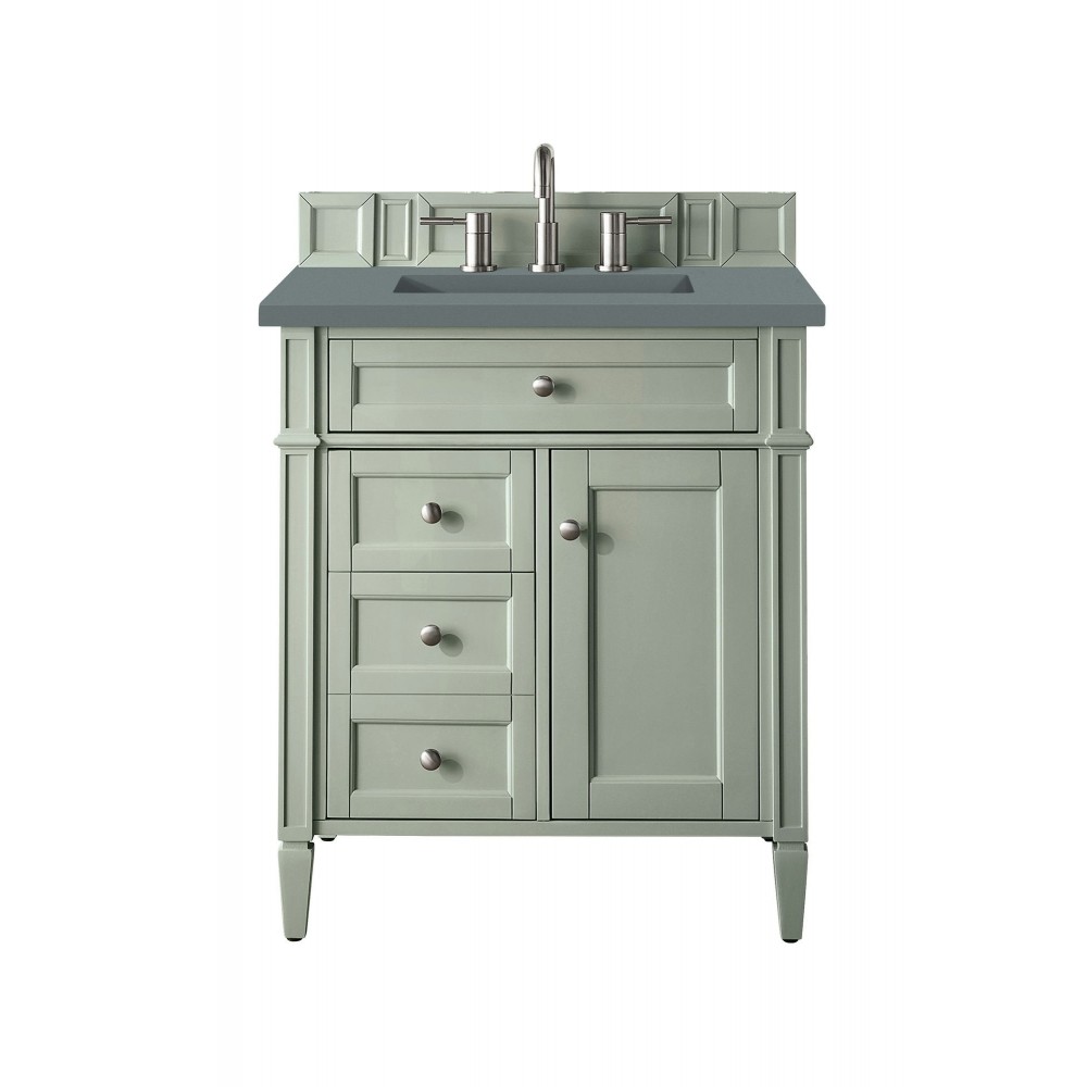 Brittany 30" Single Vanity, Sage Green, w/ 3 CM Cala Blue Quartz Top