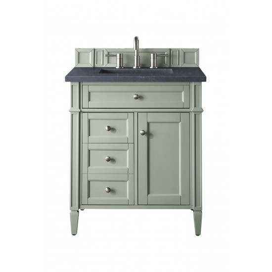 Brittany 30" Single Vanity, Sage Green, w/ 3 CM Charcoal Soapstone Quartz Top