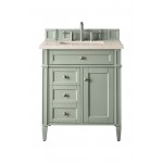 Brittany 30" Single Vanity, Sage Green, w/ 3 CM Eternal Marfil Quartz Top