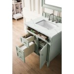 Brittany 30" Single Vanity, Sage Green, w/ 3 CM Ethereal Noctis Quartz Top