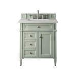 Brittany 30" Single Vanity, Sage Green, w/ 3 CM Eternal Serena Quartz Top