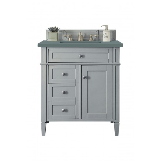 Brittany 30" Single Vanity, Urban Gray, w/ 3 CM Cala Blue Quartz Top