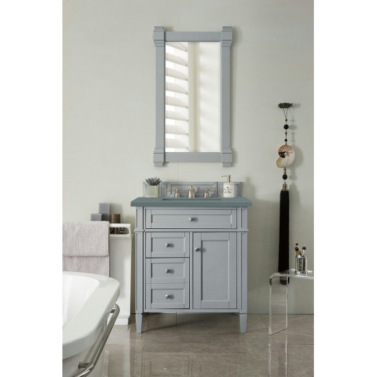 Brittany 30" Single Vanity, Urban Gray, w/ 3 CM Cala Blue Quartz Top