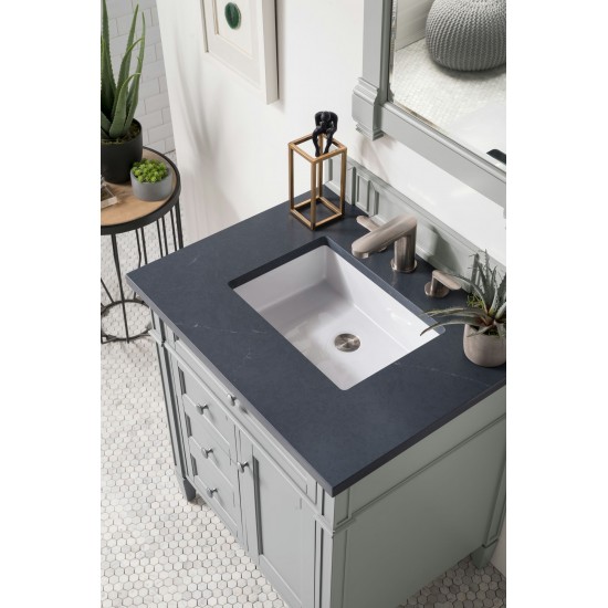 Brittany 30" Single Vanity, Urban Gray, w/ 3 CM Charcoal Soapstone Quartz Top